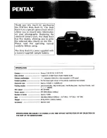 Preview for 1 page of Pentax Data Back Fe Operating Manual