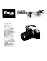 Pentax Helicoid Extension Tube K Operating Manual предпросмотр