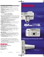 Pentax IQZOOM170SL Specification preview