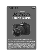 Pentax K20D - Digital Camera SLR Quick Manual preview