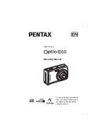 Pentax MG2E60-BLK - Optio E60 10.1MP Digital Camera Operating Manual preview