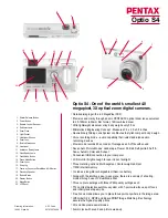 Preview for 1 page of Pentax OPTIO S4 Specifications