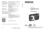 Pentax Optio V10 Operating Manual preview