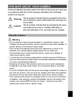 Preview for 3 page of Pentax Optio W10 Operating Manual