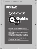 Pentax Optio W80 - Optio W80 - Digital Camera Quick Manual preview