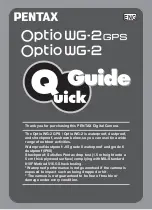 Pentax Optio WG 2 Quick Manual preview