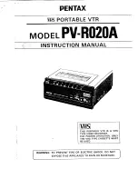 Preview for 1 page of Pentax PV-R020A Instruction Manual