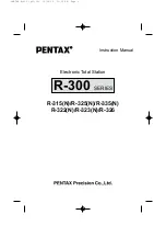 Предварительный просмотр 1 страницы Pentax R-315 Instruction Manual