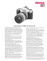 Preview for 1 page of Pentax SMART ZX-7 Specification Sheet