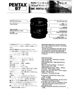 Pentax SMC 67 LS 165mm f/4 Lens Operating Manual preview