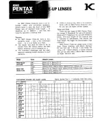 Preview for 1 page of Pentax SMC Close-up Operating Manual