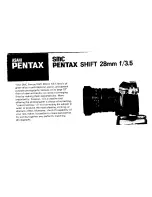 Pentax SMC Shift 28mm f/3.5 Lens Operating Manual preview