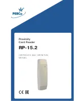 PERCo RP-15.2 Operation Manual preview