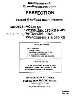 PERFECTION VC220-KS Installation And Operating Instructions Manual preview