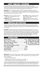 Preview for 2 page of Performance Tool M624 Owner'S Manual