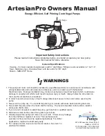 PerformancePro Pumps ArtesianPro Owner'S Manual preview