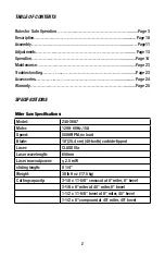 Preview for 2 page of Performax 240-3687 Operating Manual