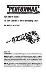 Performax 241-0932 Operator'S Manual preview