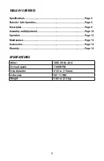 Preview for 2 page of Performax 241-0980 Operating Manual