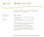 Предварительный просмотр 1 страницы PERIBIT SR-55 Quick Start Manual