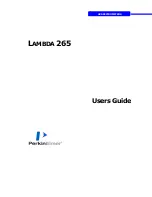 Preview for 1 page of PerkinElmer LAMBDA 265 User Manual