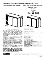 Preview for 1 page of Perlick BR48 Installation And Operation Instructions Manual