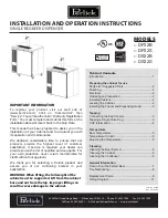 Perlick DP32S Installation And Operation Instructions Manual preview