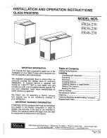 Preview for 1 page of Perlick FR24-230 Installation And Operation Instructions Manual