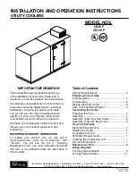 Preview for 1 page of Perlick US10KP Installation And Operation Instructions Manual