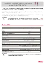 Preview for 69 page of Perma Distributor PRO MP-6 Operating Instructions Manual