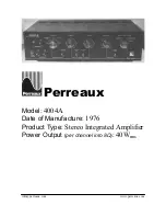 Perreaux 4004A Specification Sheet предпросмотр