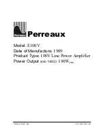 Perreaux E100V Specifications preview