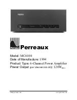 Perreaux MC6100 Specifications preview