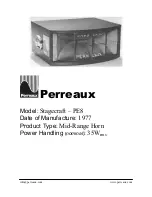 Perreaux MID-RANGE HORN STAGECRAFT  PE8 Specifications preview