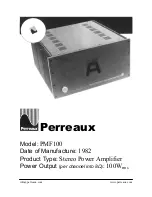 Perreaux PMF100 Specification Sheet предпросмотр