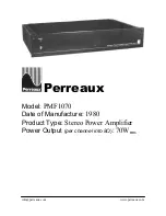 Предварительный просмотр 1 страницы Perreaux PMF1070 Specifications