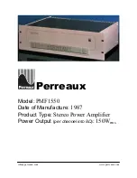 Perreaux PMF1550 Manual preview