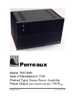 Предварительный просмотр 1 страницы Perreaux PMF4000 Manual