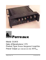 Perreaux SA80B Manual preview