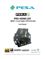 PESA PRO-HDMI-CAT User Manual предпросмотр