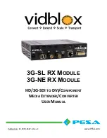 Preview for 1 page of PESA VIDBLOX 3G-NE RX User Manual