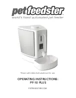 Предварительный просмотр 1 страницы Pet Feedster PF-10 PLUS Operating Instructions Manual