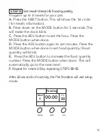 Предварительный просмотр 15 страницы Pet Feedster PF-10 PLUS Operating Instructions Manual