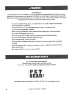 Предварительный просмотр 10 страницы Pet Gear PG8450NV Instruction Manual