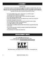 Предварительный просмотр 4 страницы Pet Gear TL8150 Instruction Manual