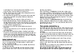 Preview for 3 page of Petra electric BF 1 Instructions For Use Manual