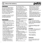 Предварительный просмотр 2 страницы Petra electric PerlFit PF 15 Instructions For Use Manual