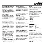 Предварительный просмотр 6 страницы Petra electric PerlFit PF 15 Instructions For Use Manual