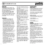 Предварительный просмотр 8 страницы Petra electric PerlFit PF 15 Instructions For Use Manual