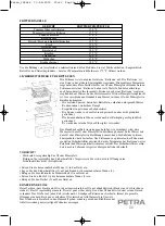 Preview for 11 page of Petra 182626 Instructions For Use Manual